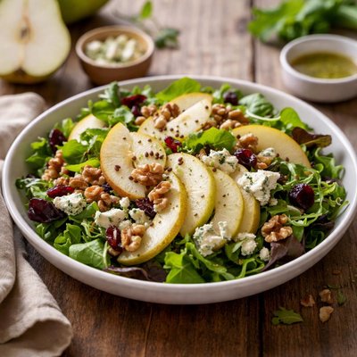 Pear blue cheese salad