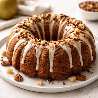 Pear pecan bundt cake