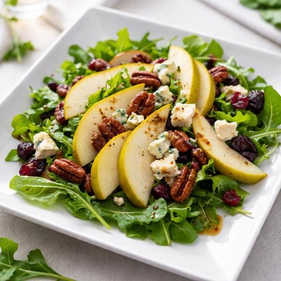 Pear salad with blue cheese and pecans