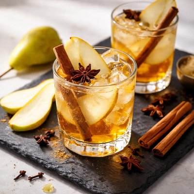 Pear whiskey cocktail