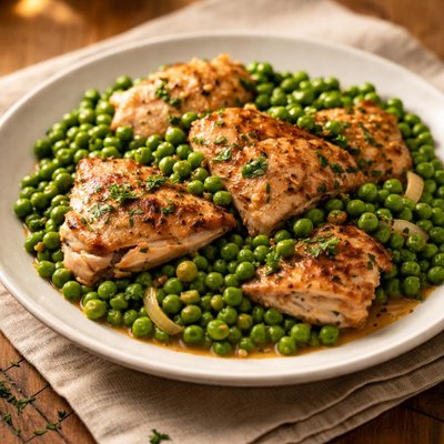 Peas and chicken