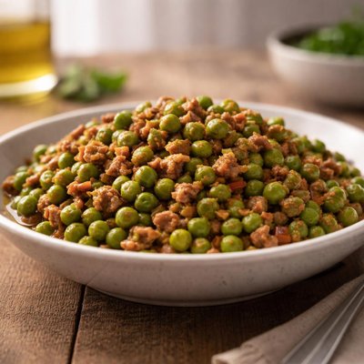 Peas and ground meat