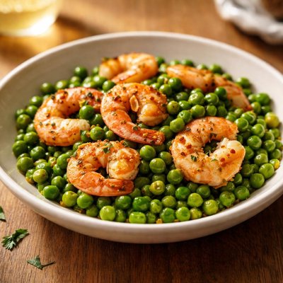 Peas and shrimp