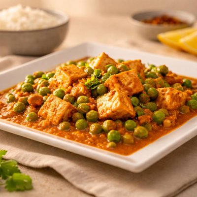 Peas and tofu curry