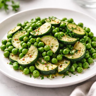 Peas and zucchini