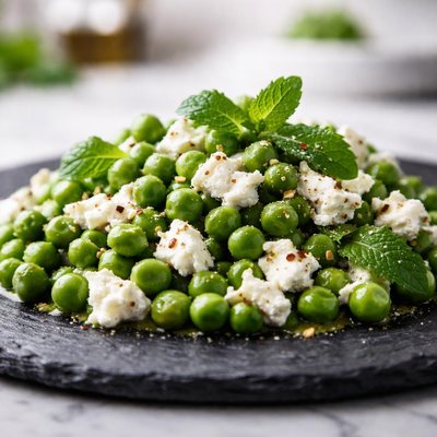 Peas with feta cheese