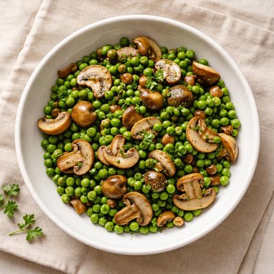 Peas with mushrooms