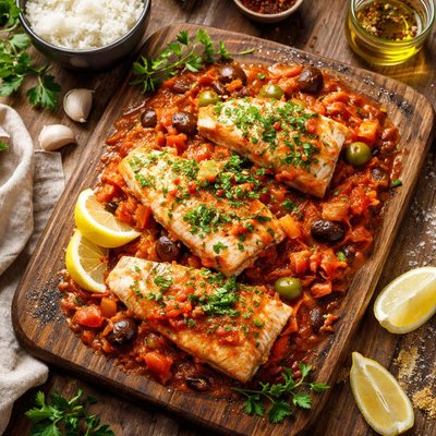 Peixe com molho de tomate
