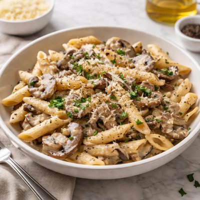 Penne mushroom sauce pasta