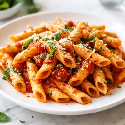 Penne with tomato sauce
