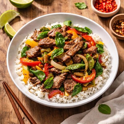 Pepper basil beef from lulus