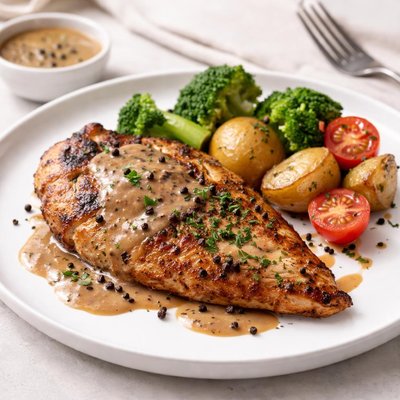 Pepper chicken steak