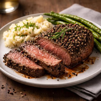 Peppercorn prime steak