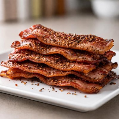Peppered bacon