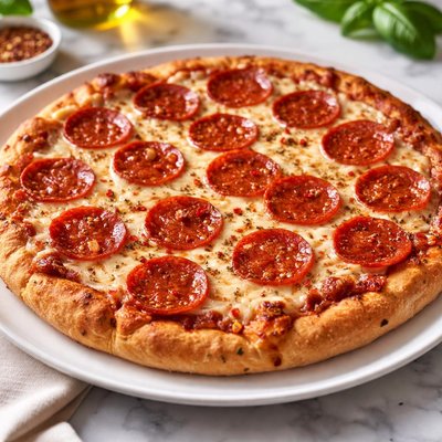 Pepperoni and cheese pizza