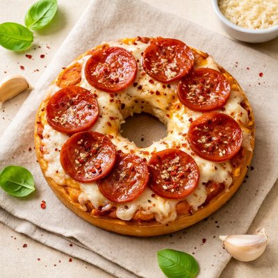 Pepperoni bagel