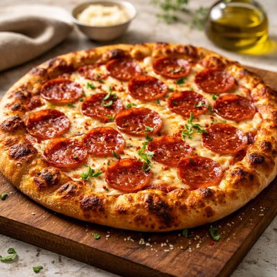 Pepperoni brick oven pizza