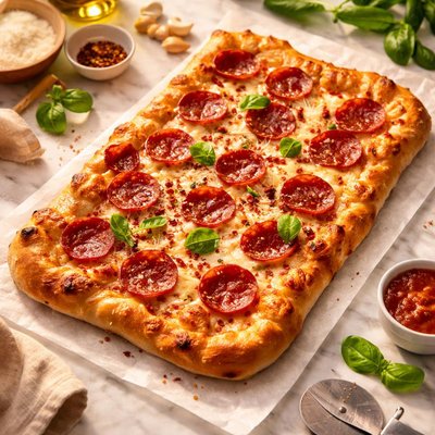 Pepperoni roman pizza