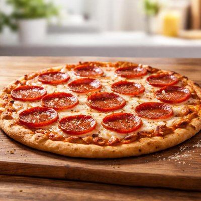 Pepperoni thin pizza