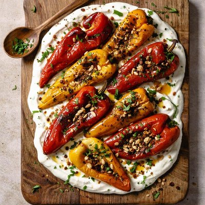 Peppers with yogurt