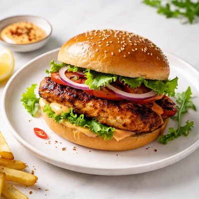 Peri peri chicken burger