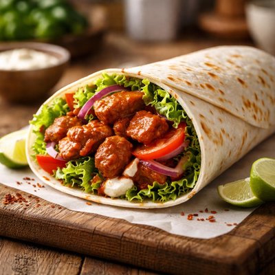 Peri peri chicken wrap