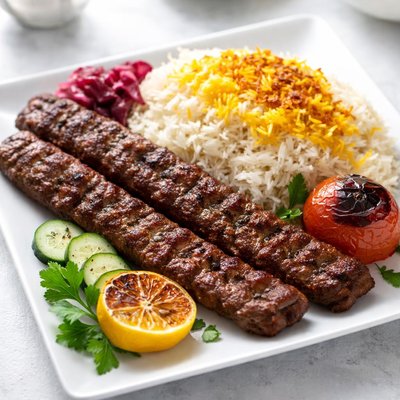 Perian rice and koobideh