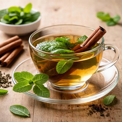 Perppermint tea with cinnamon