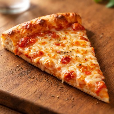 Personal cheese pizza slice