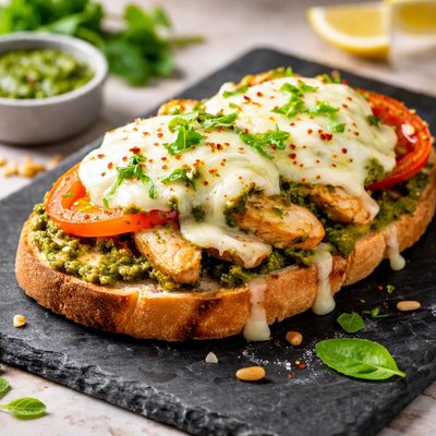 Pesto chicken melt