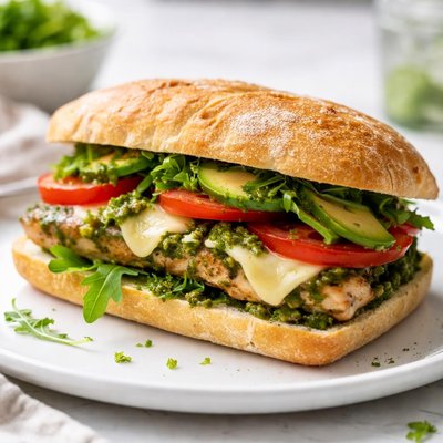 Pesto chicken sandwich