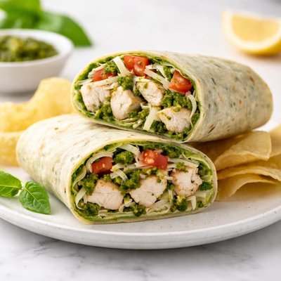 Pesto chicken wrap