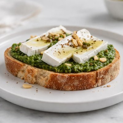 Pesto costco on sourdough bread and kirlkland brie