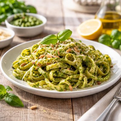 Pesto fettuccine