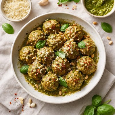 Pesto meat balls