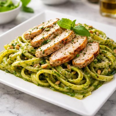 Pesto pasta with chicken