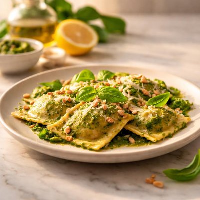 Pesto ravioli