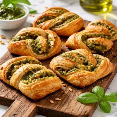 Pesto swirl pastry
