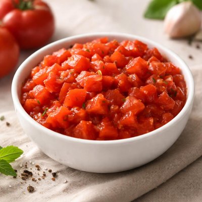 طماطم مقطعة صغيرة