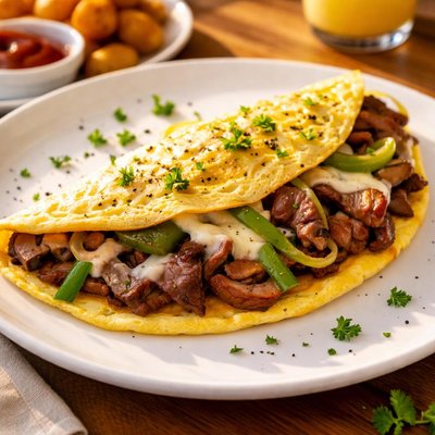 Philly cheese steak omelette