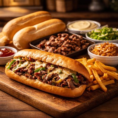 Philly cheese steak sandwich meal kit
