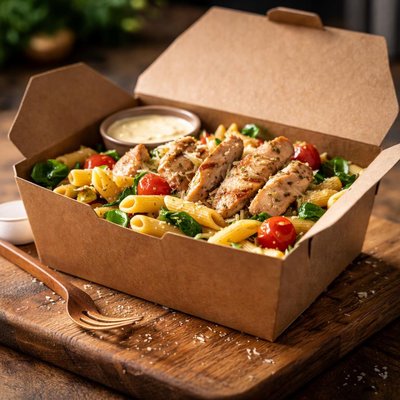 Piada pasta grilled chicken box lunch