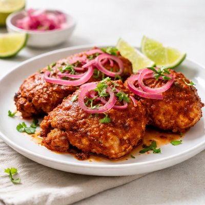 Muslo de pollo pibil