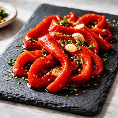 Pickeled roasted red pepper sluce