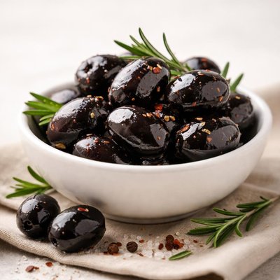 Pickled black olives