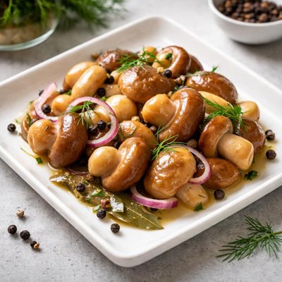 Pickled oily mushrooms