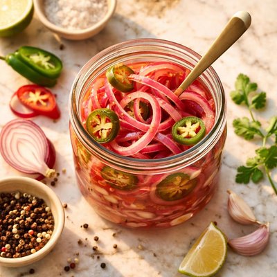 Cebolla y chile encurtidos