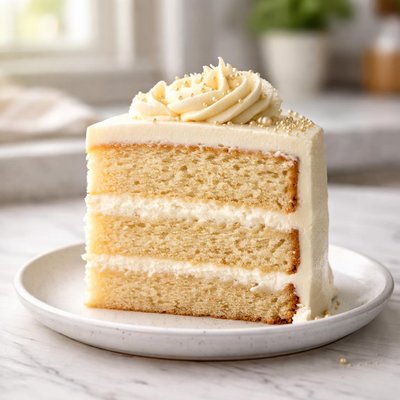 Piece of vanilla cake