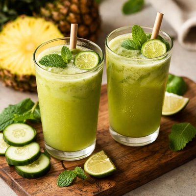 Pineapple and cucumber juice
