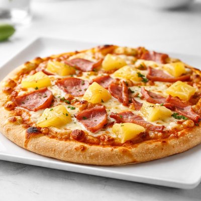Pineapple and ham pizza